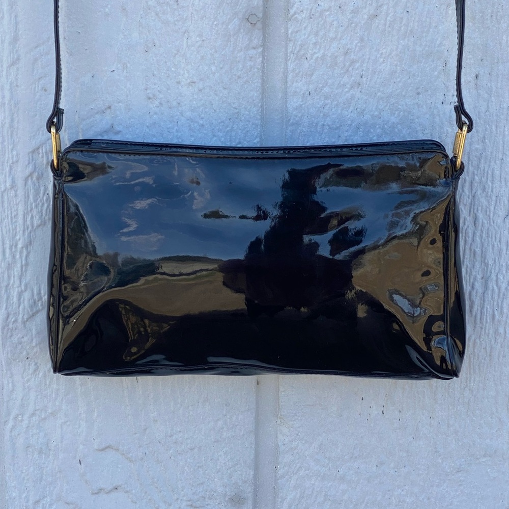 Bundle 3 for 50% off 1970s-80s Ganson Black Patent Leather Bag - Picture 5 of 11